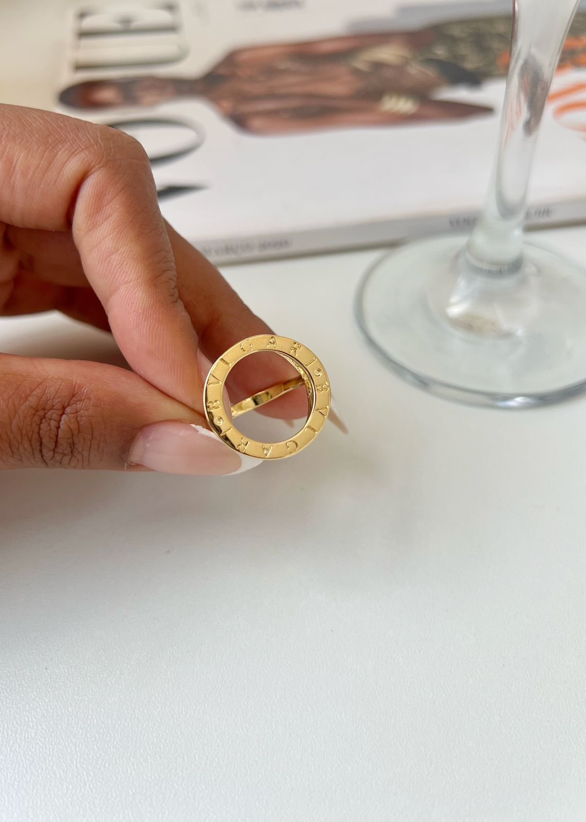 Anel Bv roda folheado