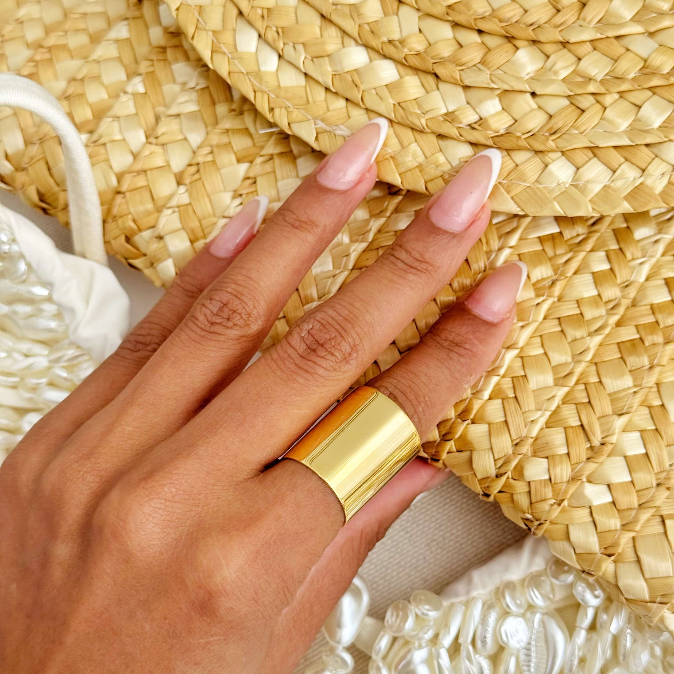 Anel Liso Ajustável Gold Semi Joia