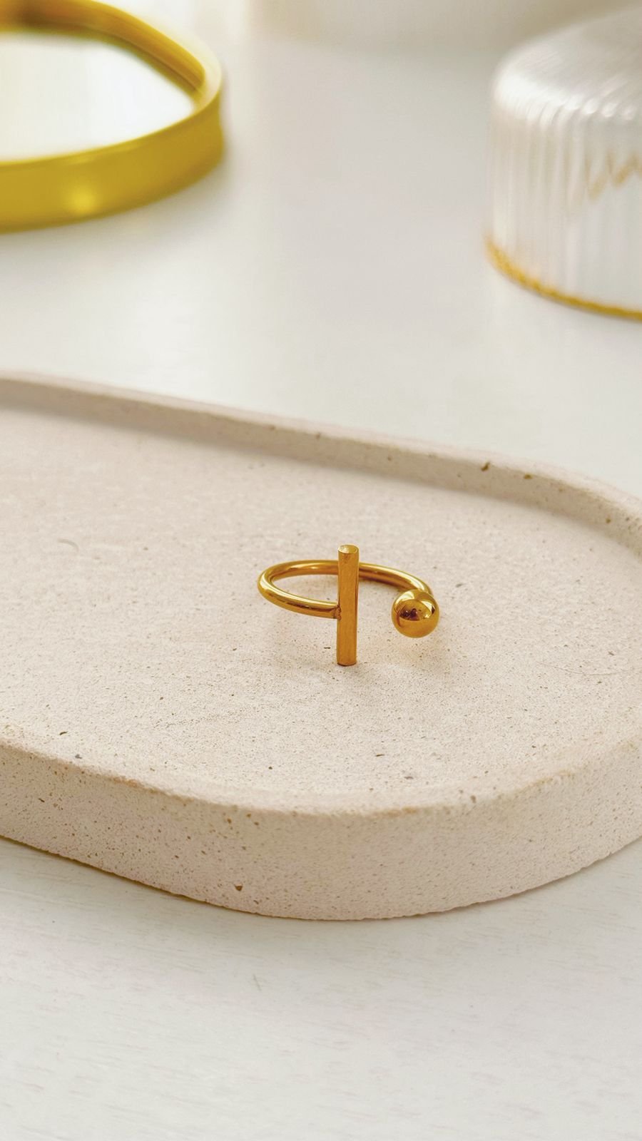 Anel Minimal Gold Resistente á Agua