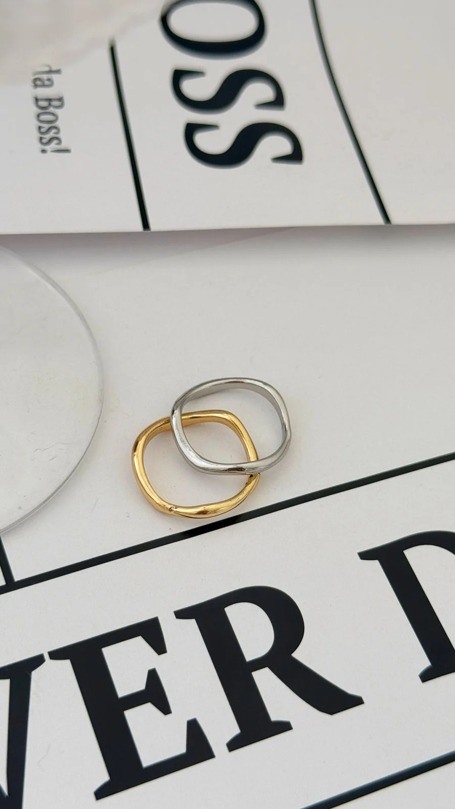 Anel Mix Minimalista Folheado