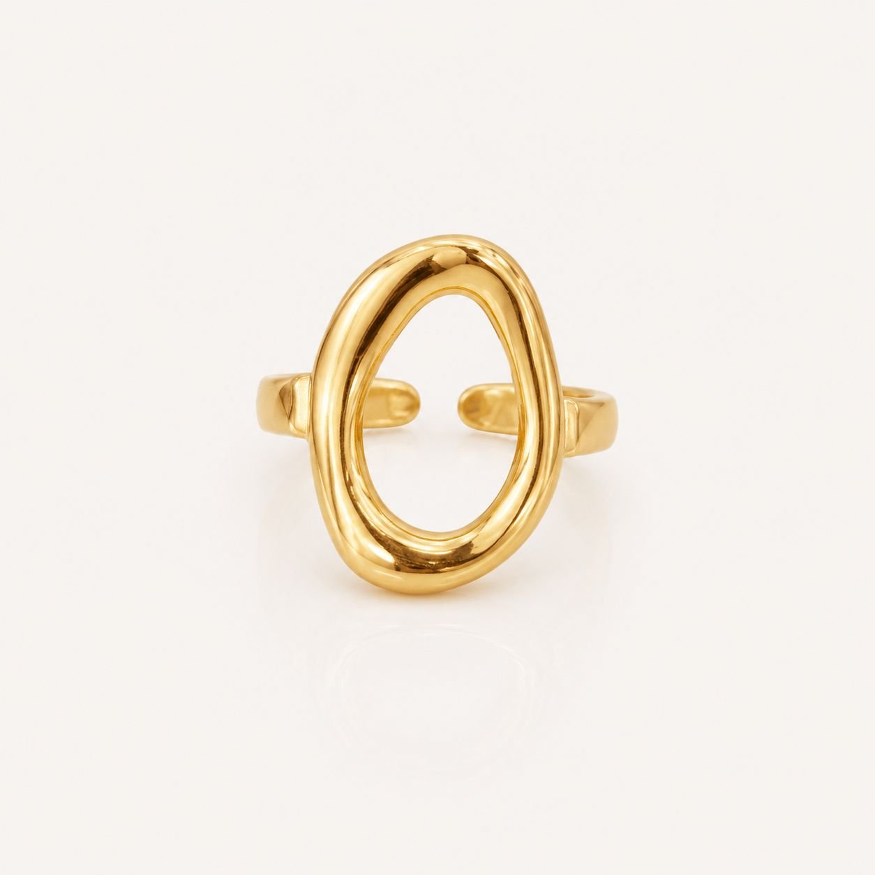 Anel Orgânico Ajustável aço Dourado