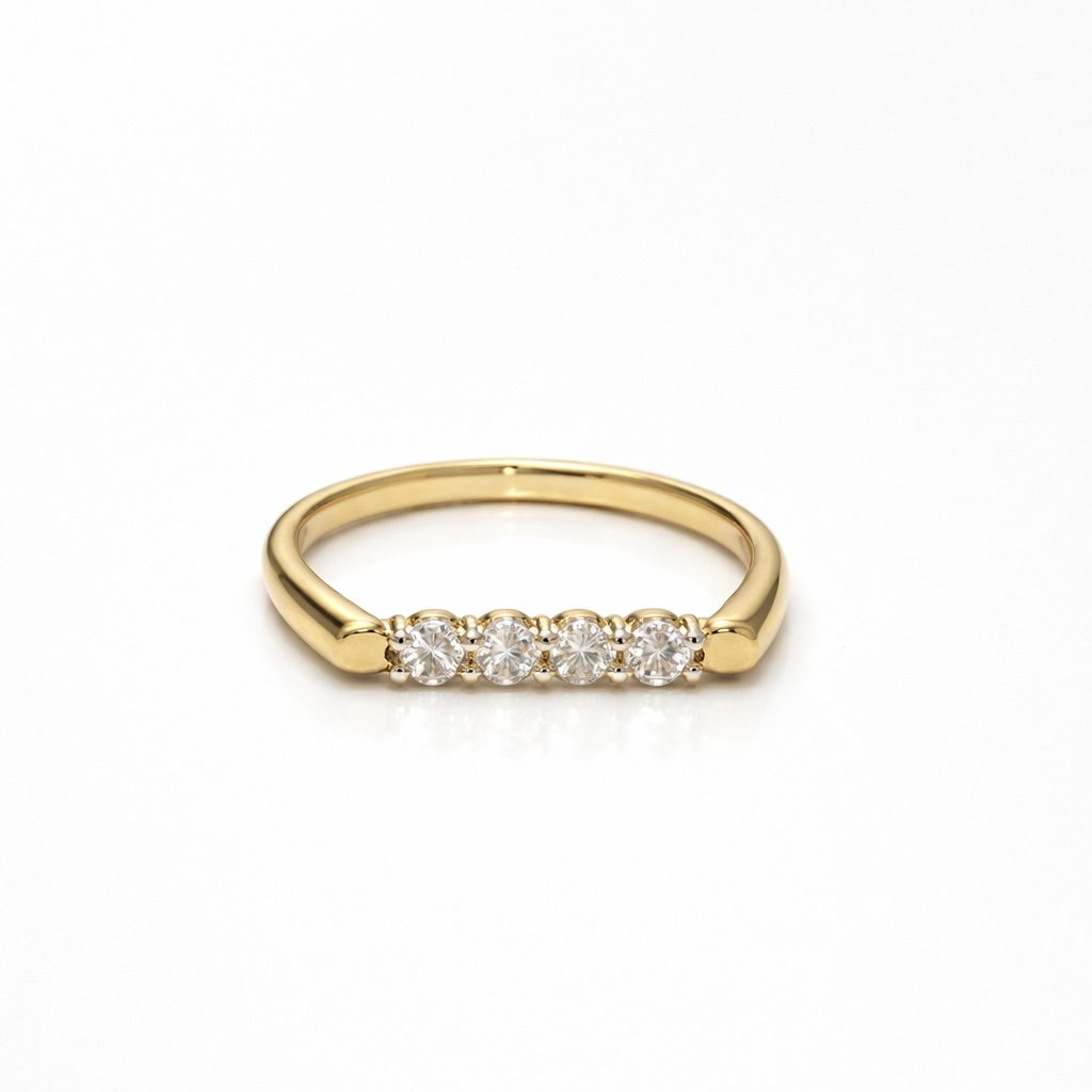 Anel Quadrado com Zircônia Cravejada Folheado OURO