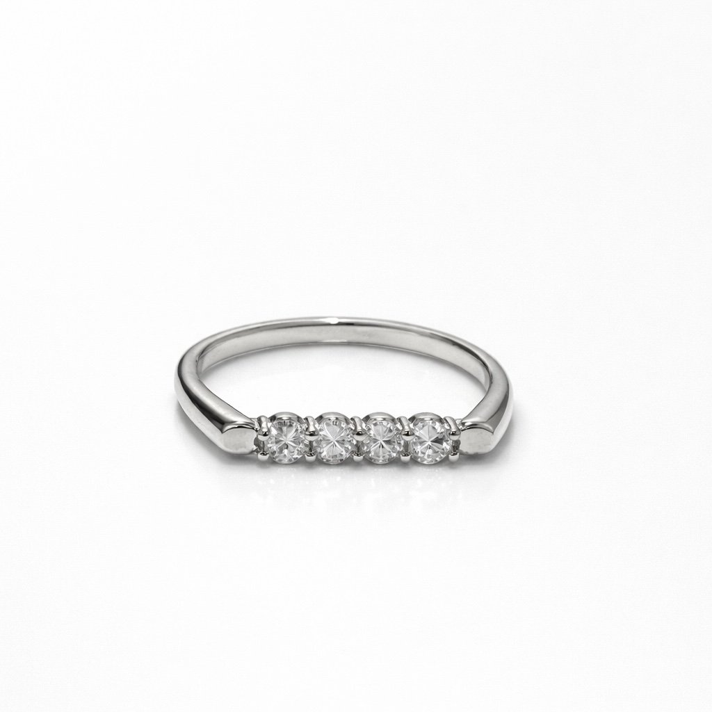 Anel Quadrado com Zircônia Cravejada Folheado PRATA