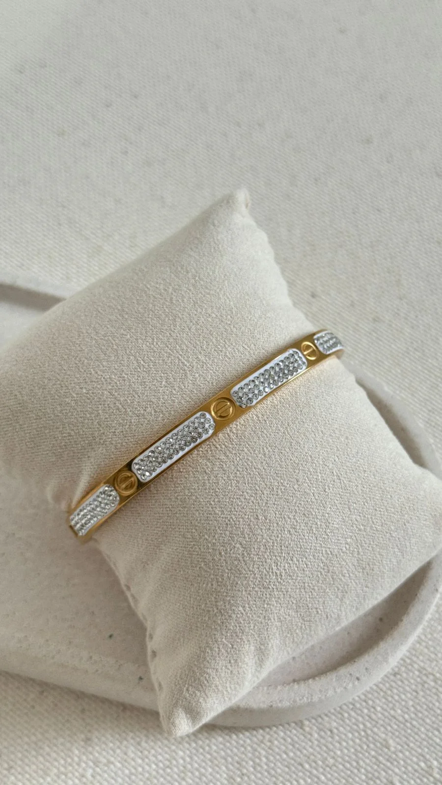 BRA149 Bracelete Cart com Pedras Aço Inox