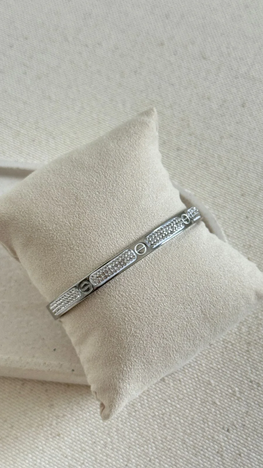 BRA149 Bracelete Cart com Pedras Aço Inox