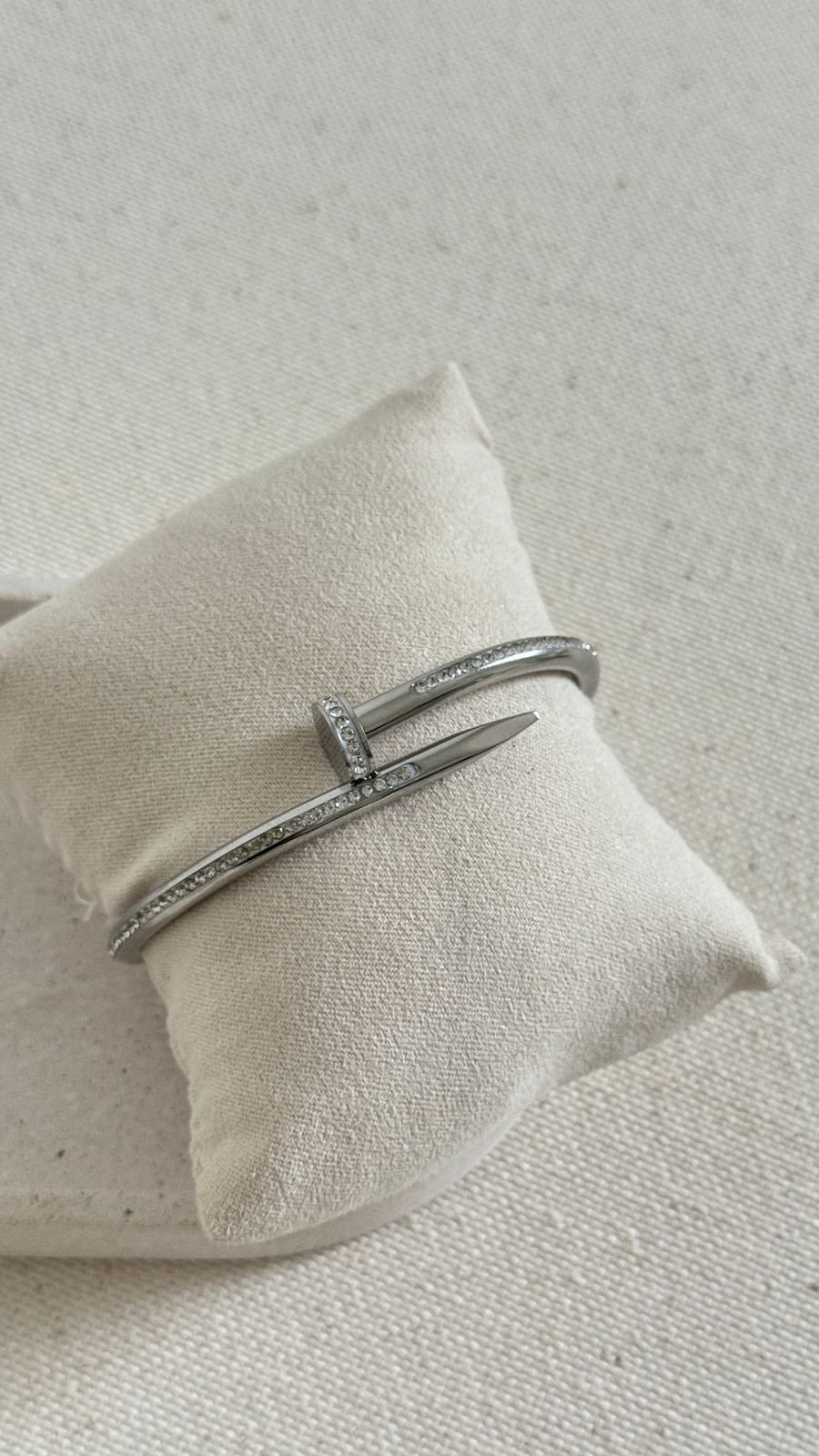 BRA152 Bracelete Prego com Pedras Aço Inox