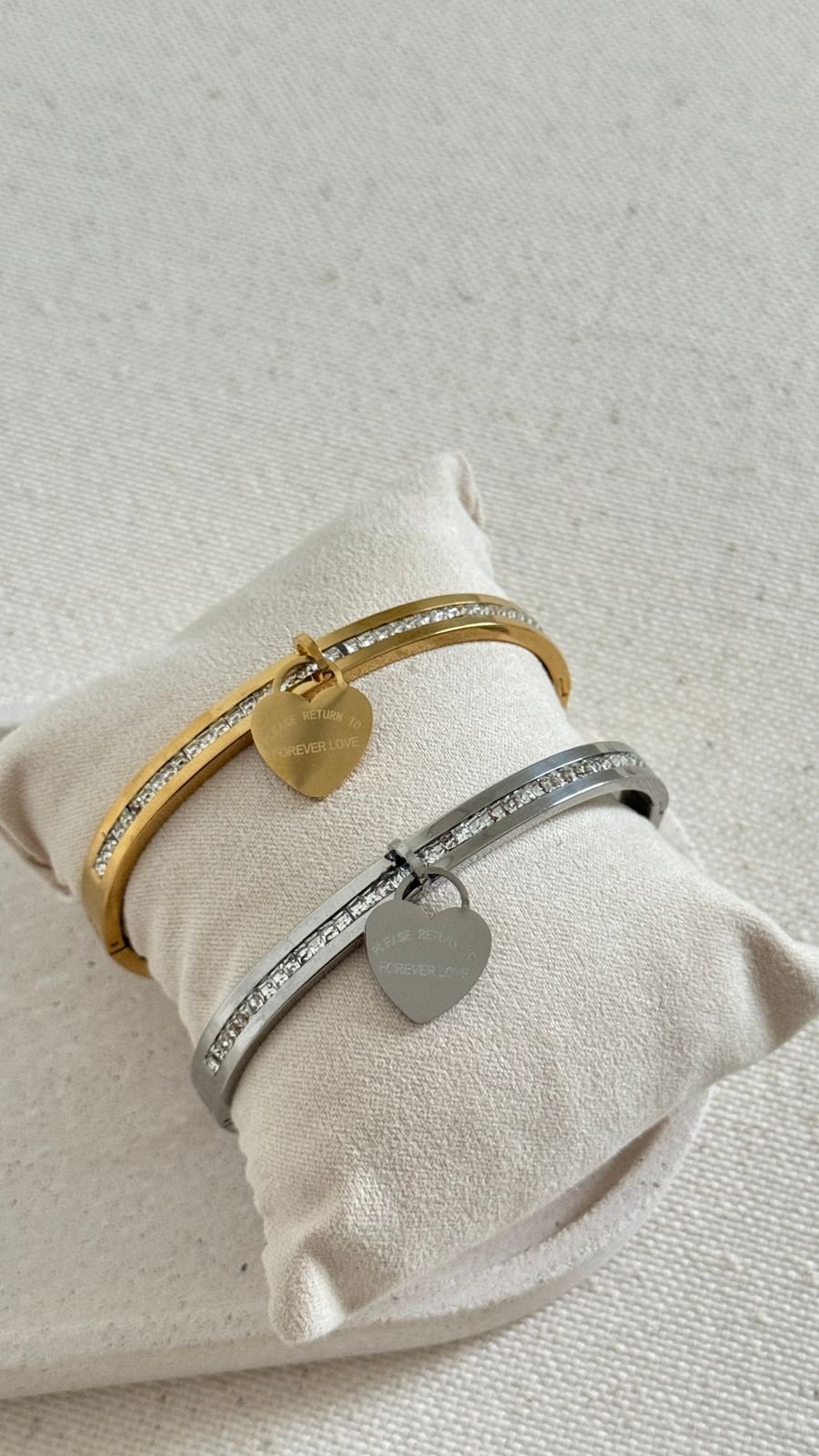 BRA155 Bracelete Love Pendurado Aço Inox