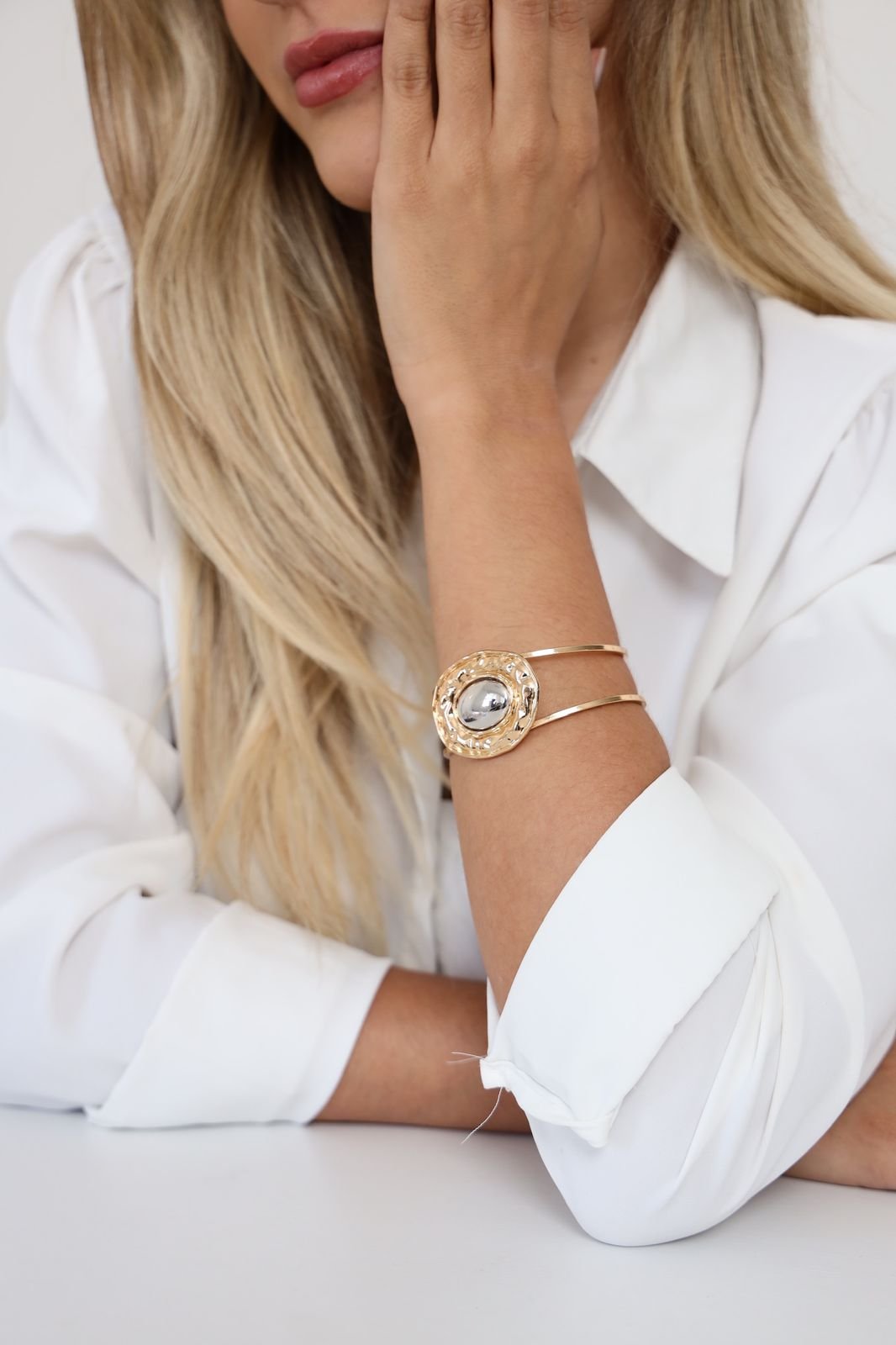 BRA179 Bracelete Balls Mix de Banho Folheado á OURO