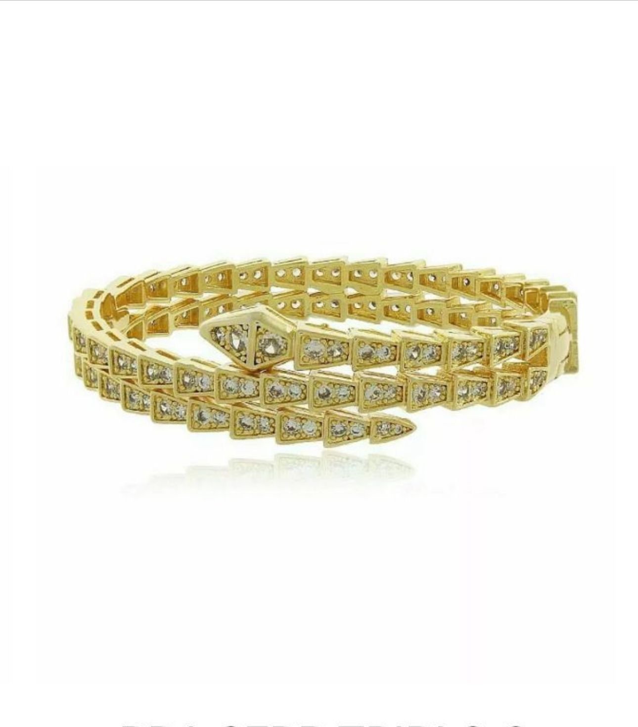 Bra19 Bracelete triplo cobra BV Semi-jóia