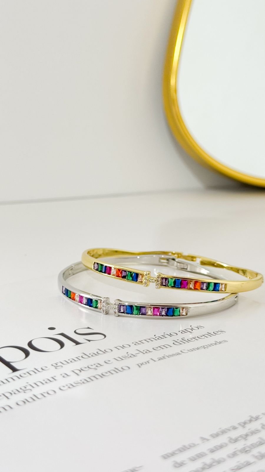 BRA82 Bracelete Stella Cravejado com zircônias Folheado