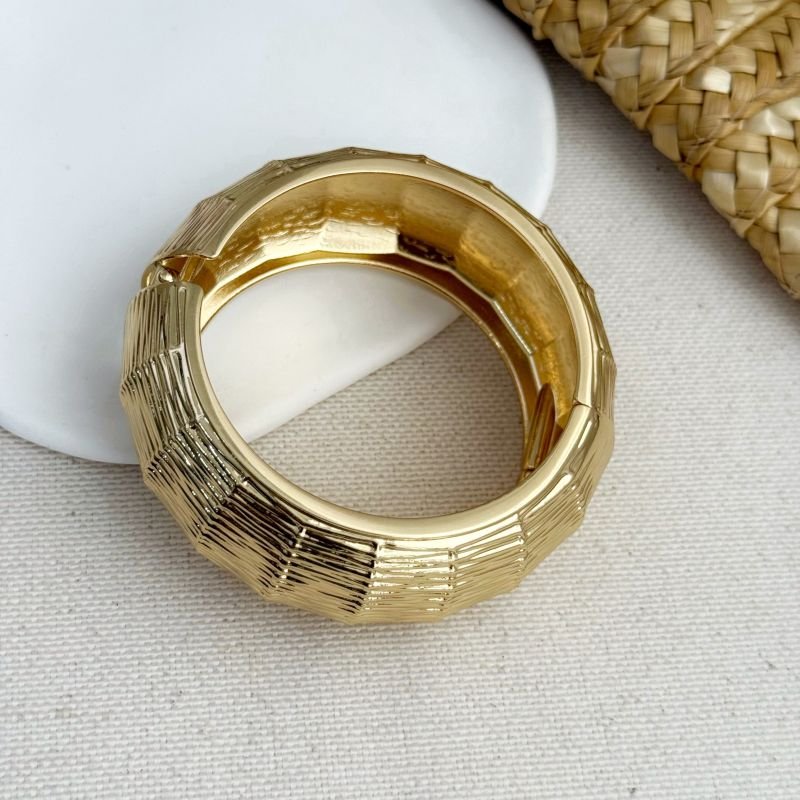 Bracelete Bambu Gold Semi Joia