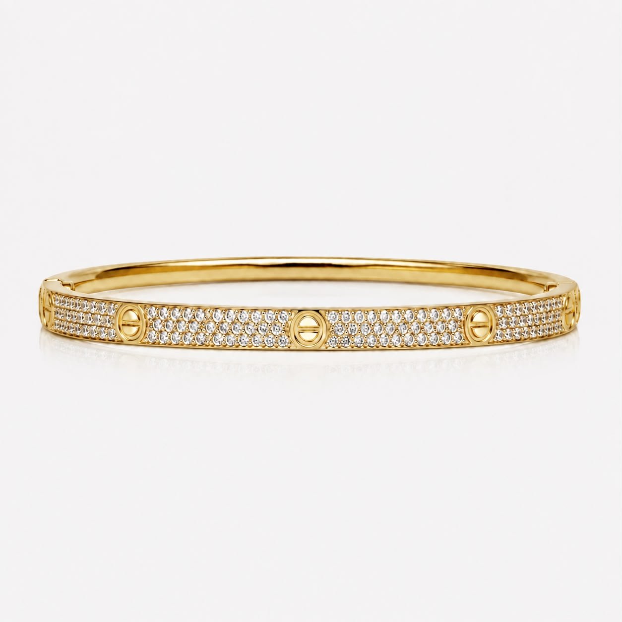 Bracelete Cart com Zircônias Cravejadas Semi Joia