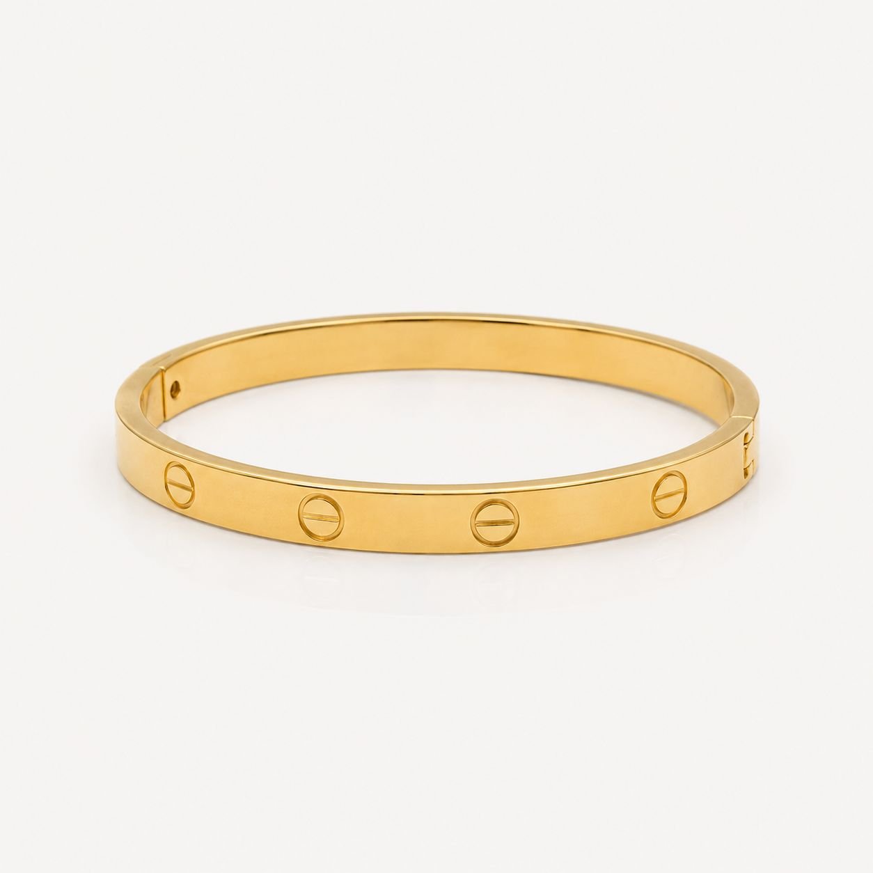 Bracelete Cart Liso em Aço Dourado