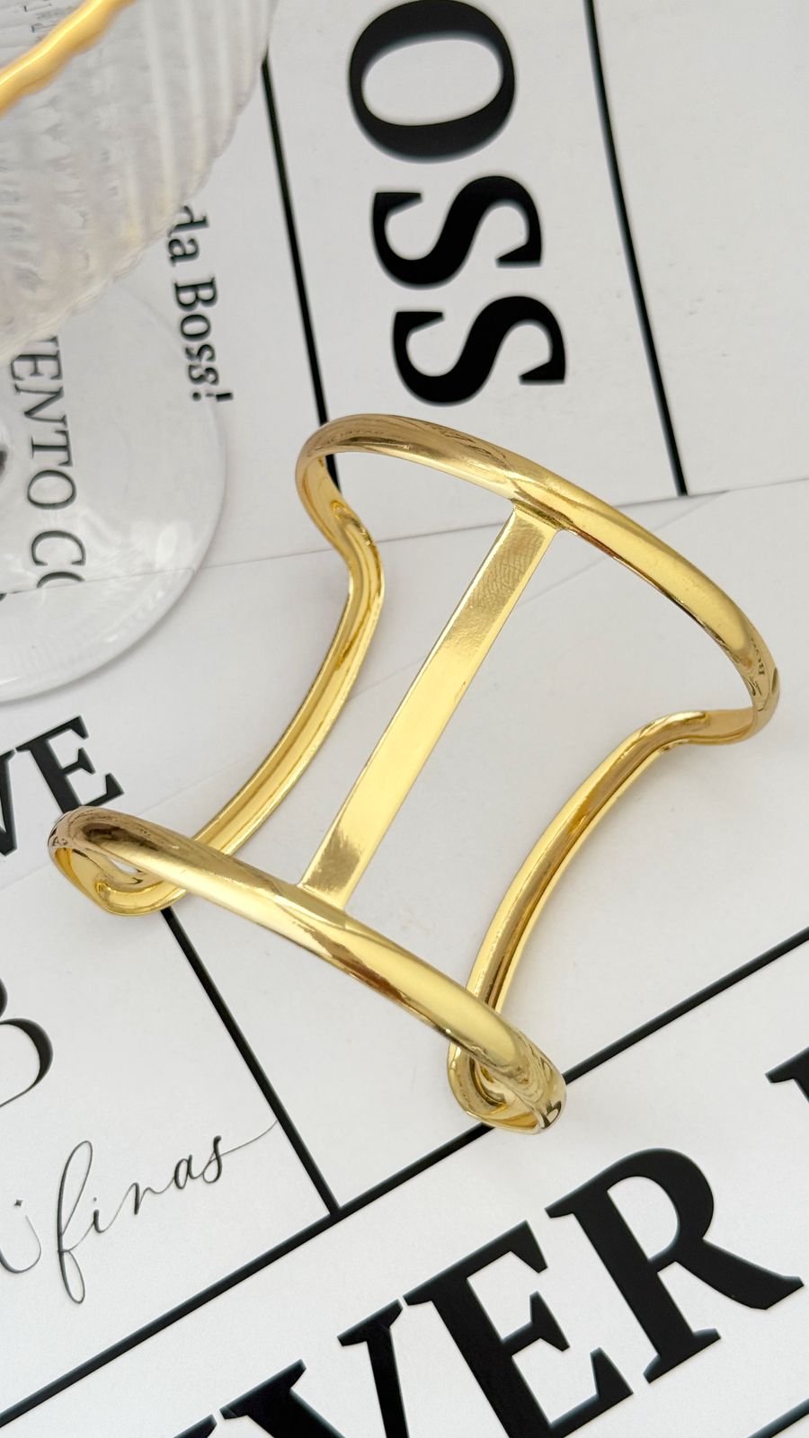 Bracelete Contorno Folheado á OURO18k