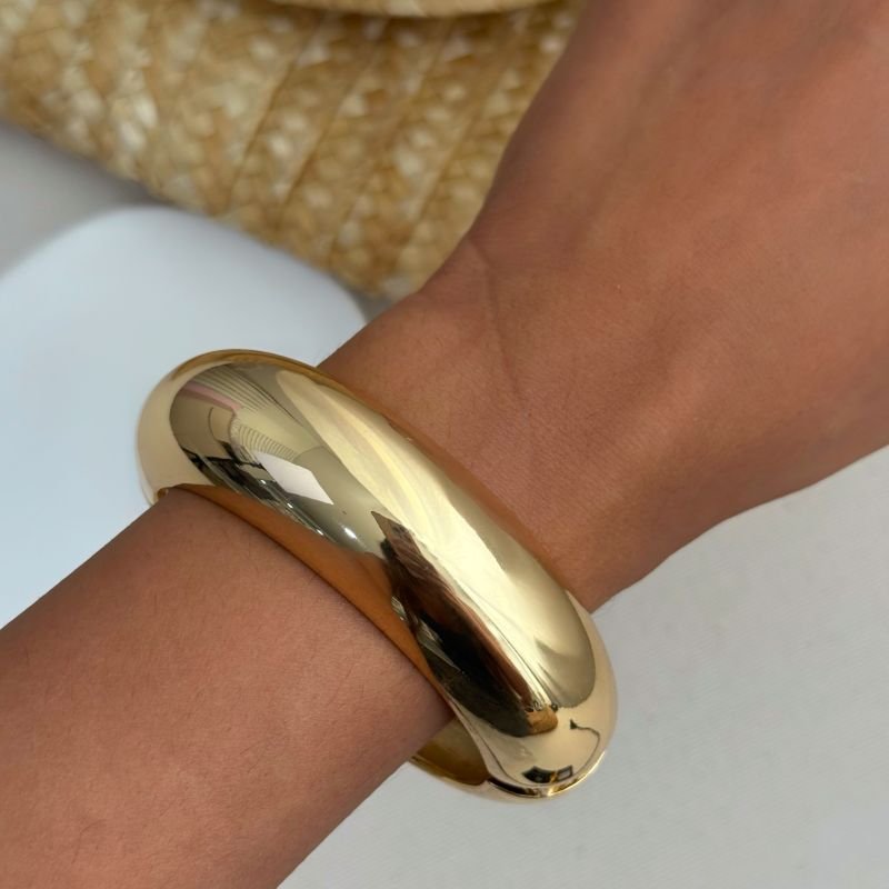 Bracelete Liso Gold Semi Joia