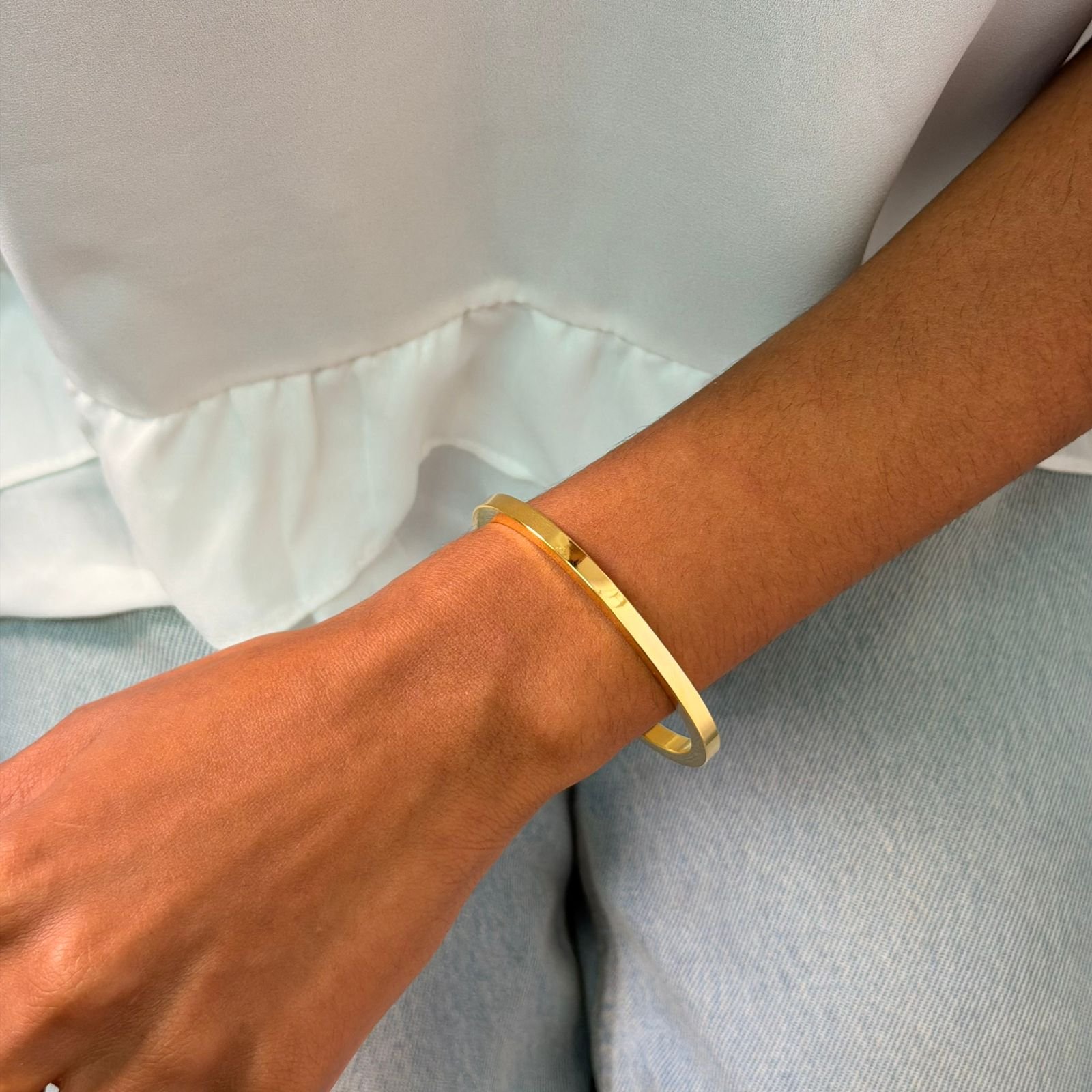 Bracelete Liso Gold Semi Joia