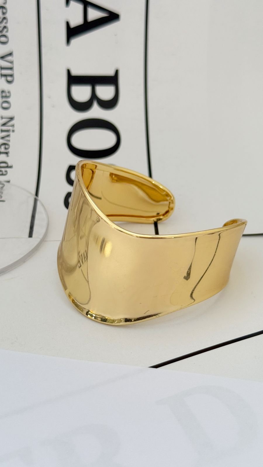 Bracelete Organic Liso Folheado á OURO18k