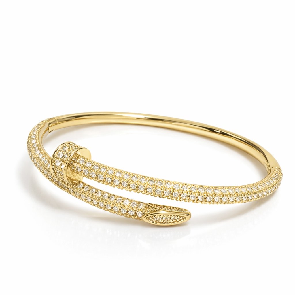 Bracelete Prego com Zircônias Cravejadas Semi Joia