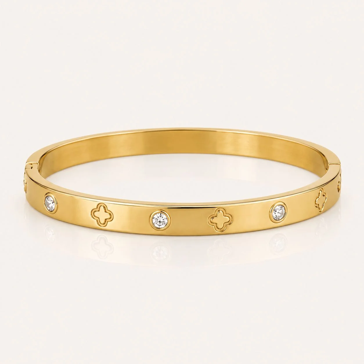 Bracelete Trevo ponto de luz Aço