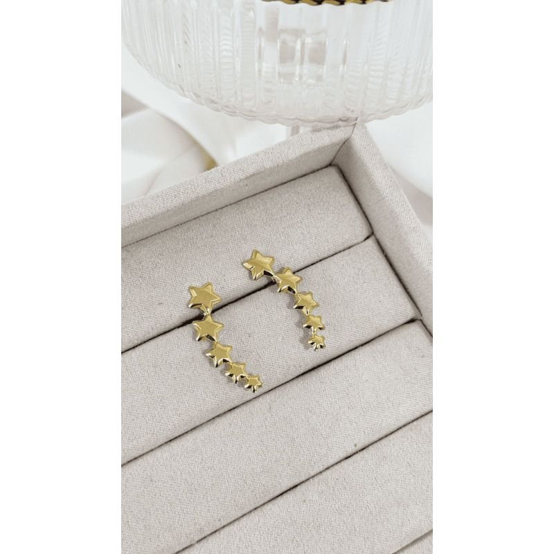 Brinco Earcuff Estrelas Folheado á Ouro18k