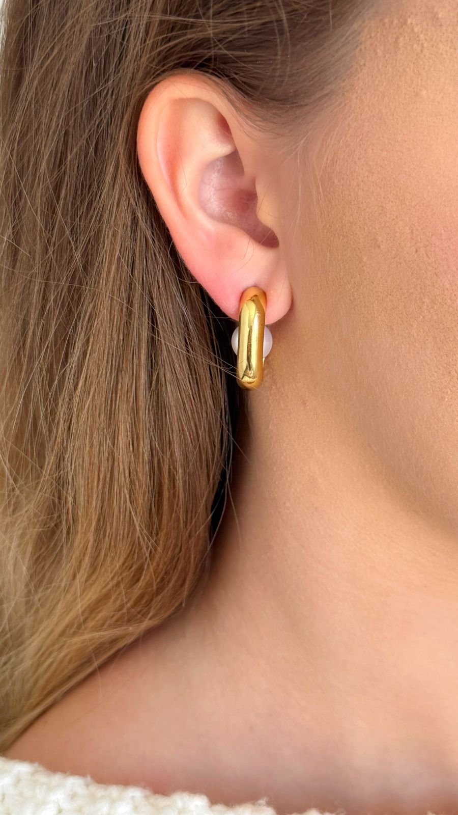 BRI631 Brinco Elegance com Pérola Resistente á Água