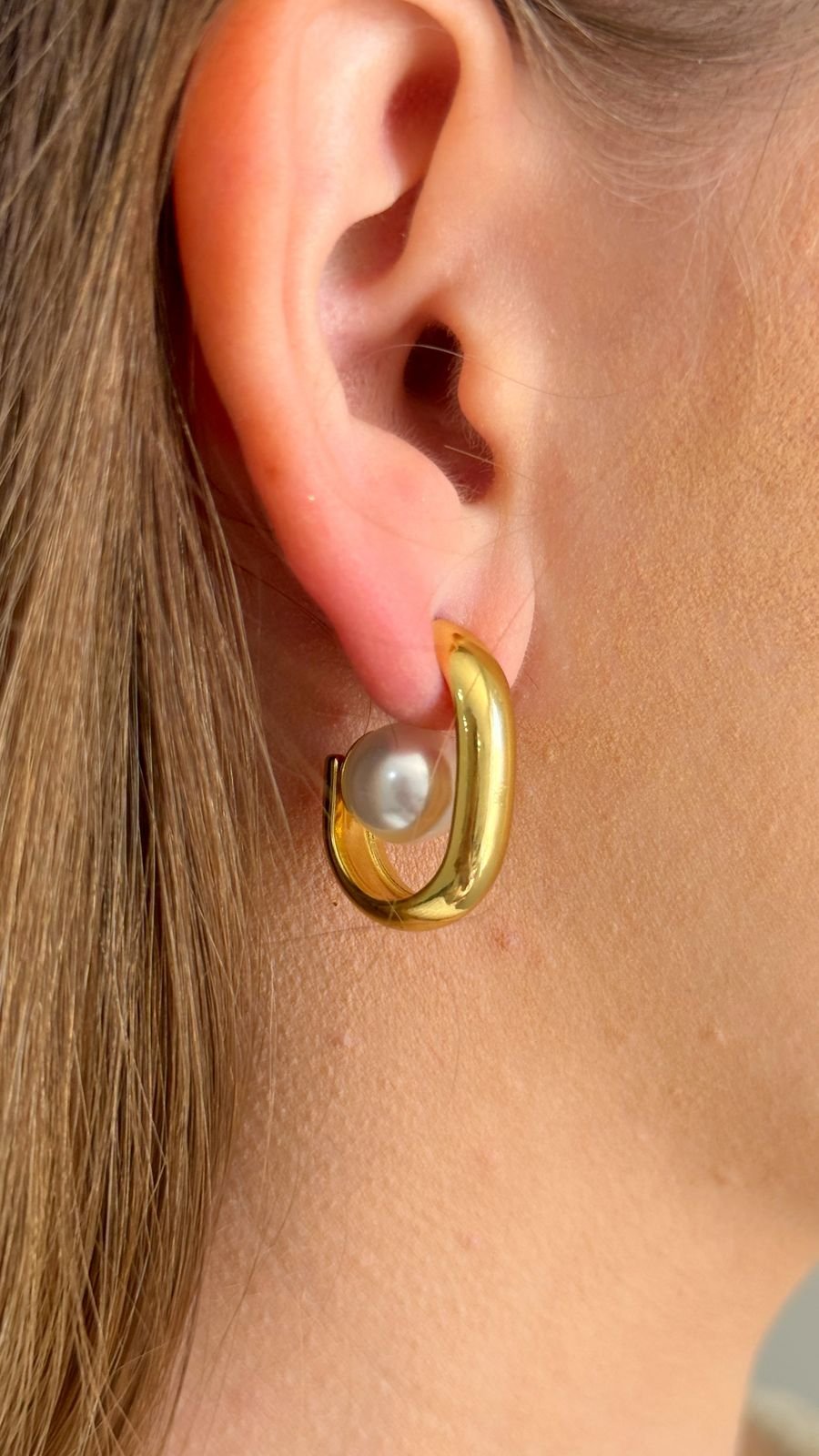 BRI631 Brinco Elegance com Pérola Resistente á Água