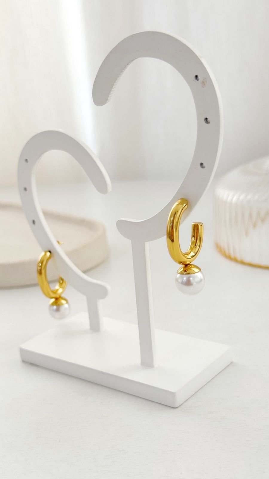 BRI682 Brinco Pérola Bold Resistente á Agua