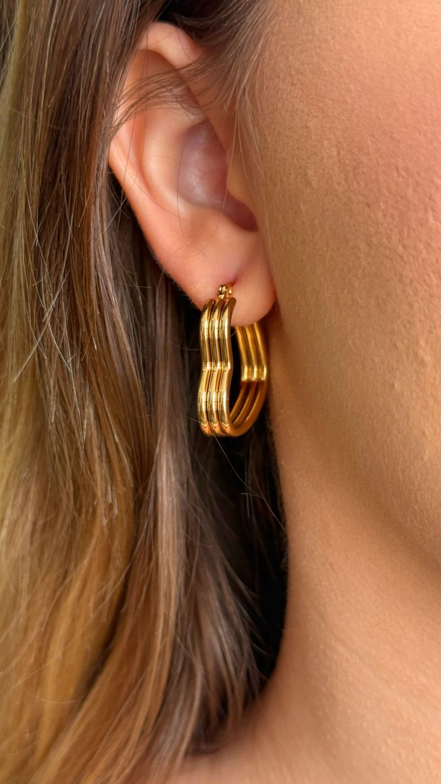 Brinco Argola Trabalhada em AÇO INOX