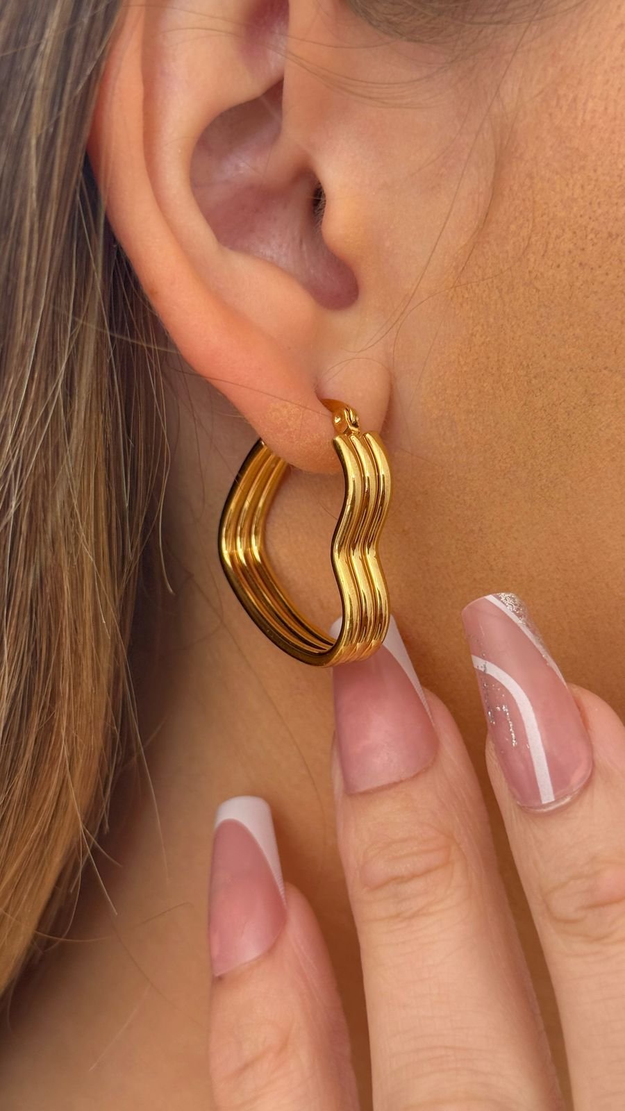 Brinco Argola Trabalhada em AÇO INOX