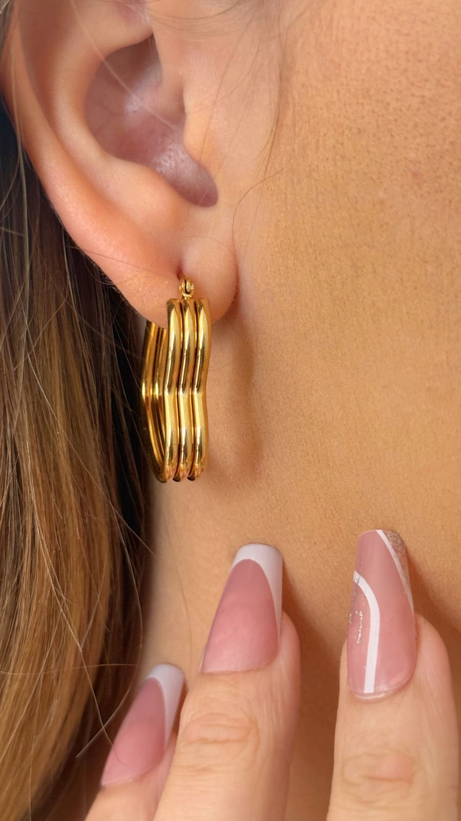 Brinco Argola Trabalhada em AÇO INOX