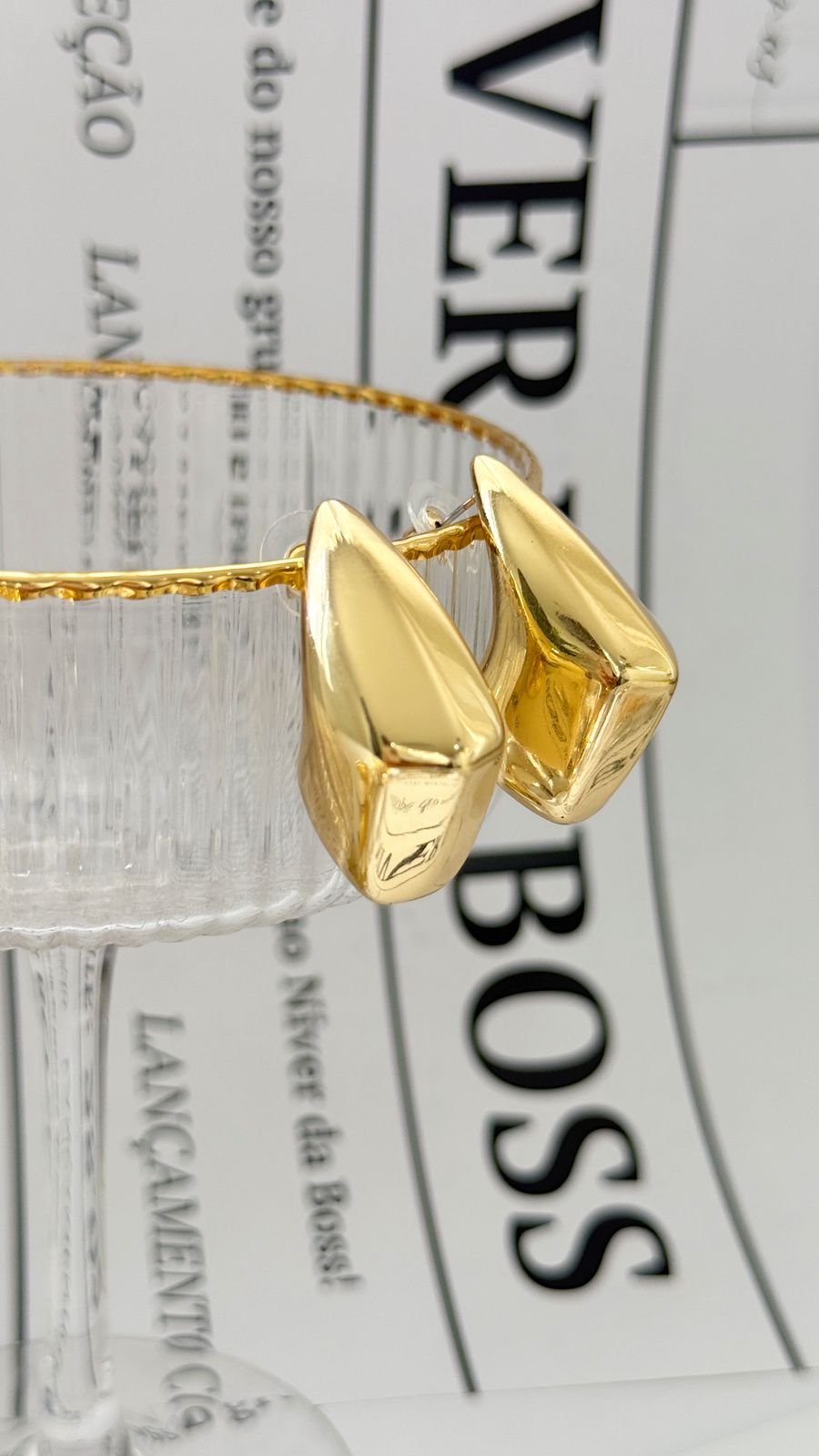 Brinco Trabalhado Folheado á OURO18k