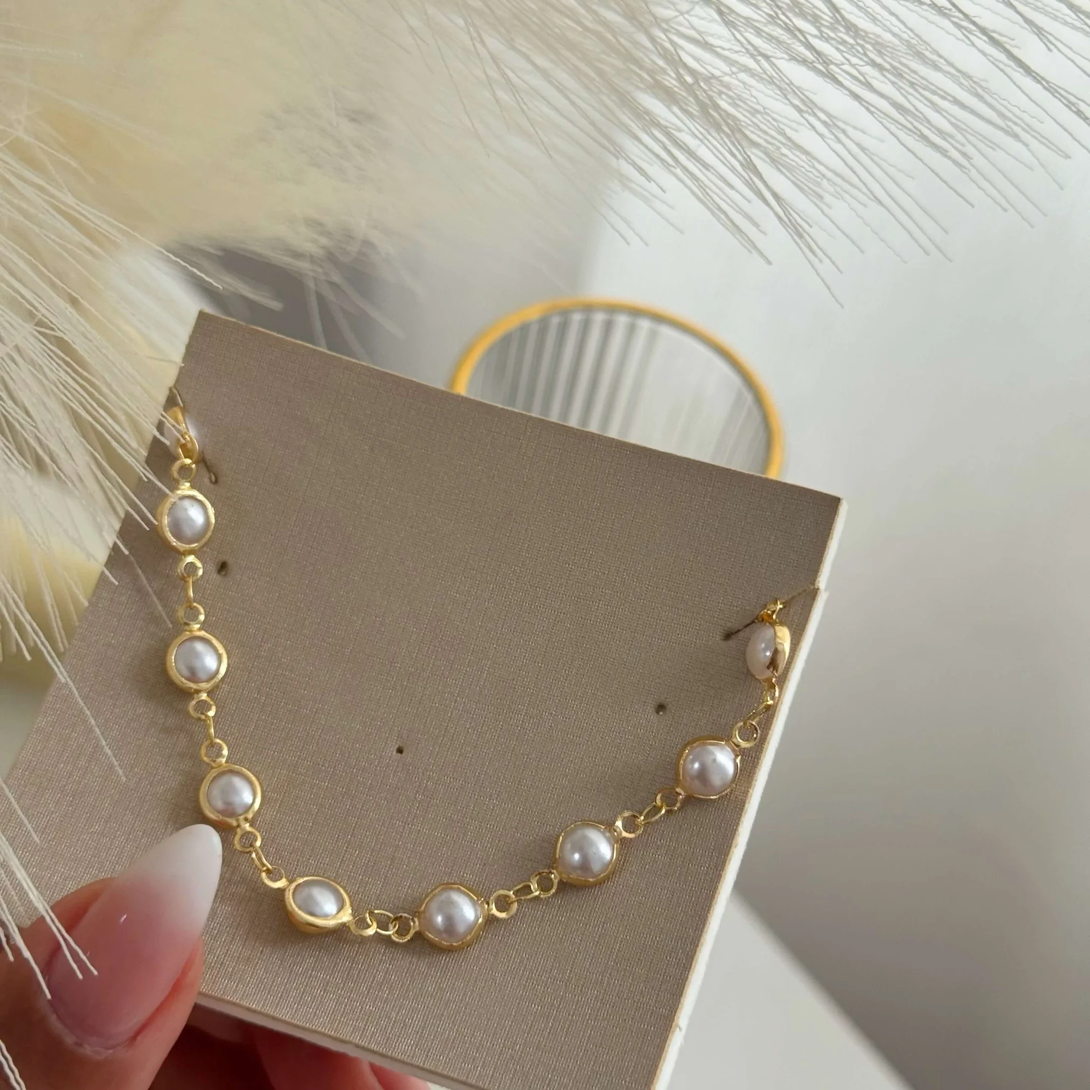 Colar Choker Pérola Balls Folheado