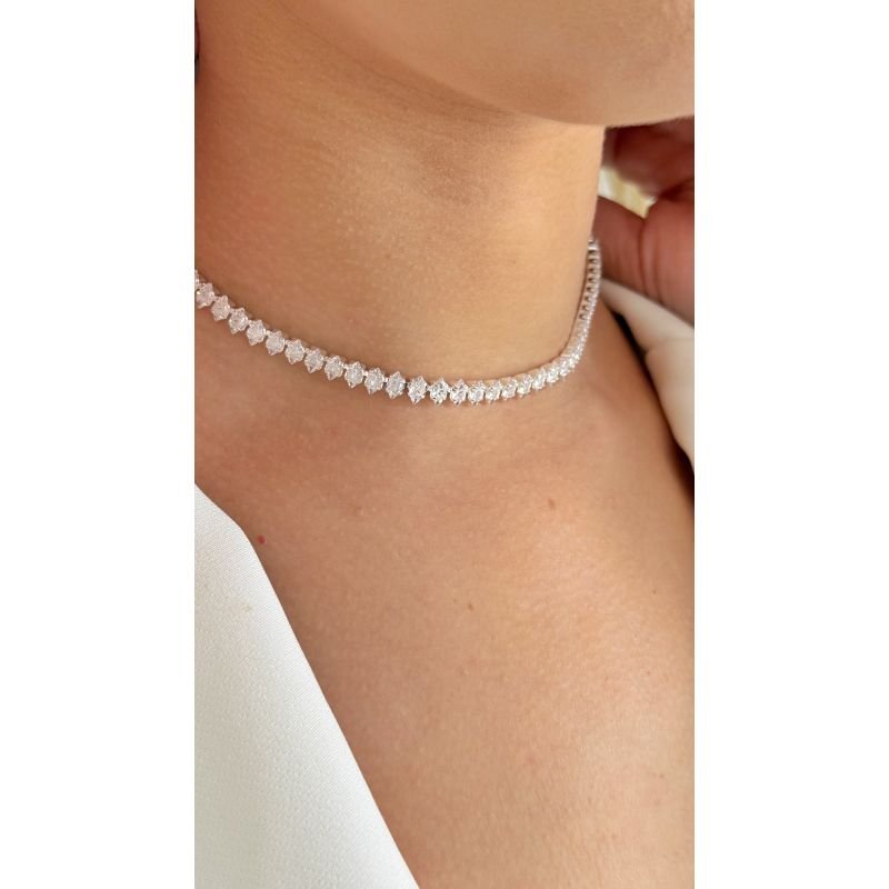 Colar Choker Riviera Folheado á PRATA 925