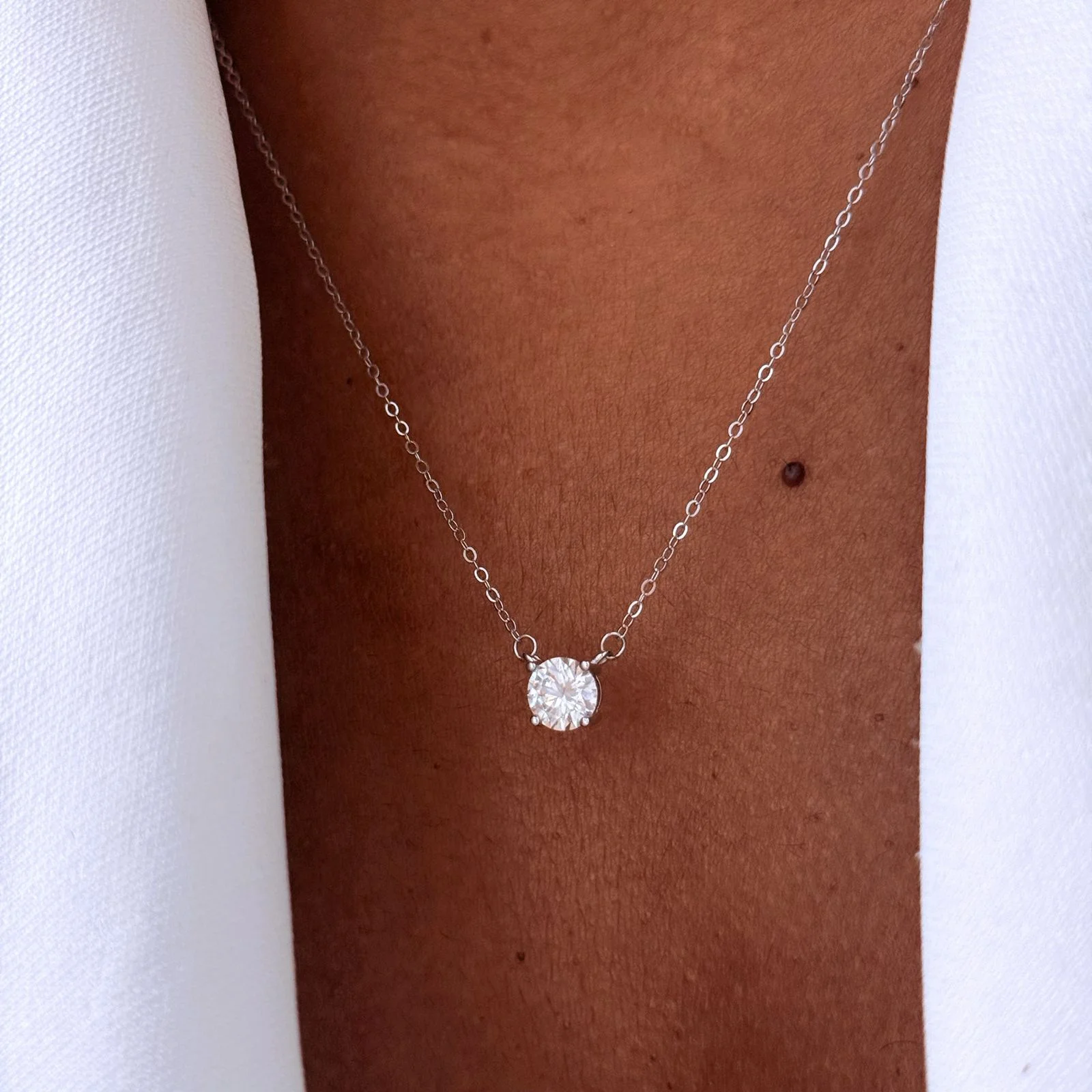 Colar Ponto de Luz Moissanite Prata 925