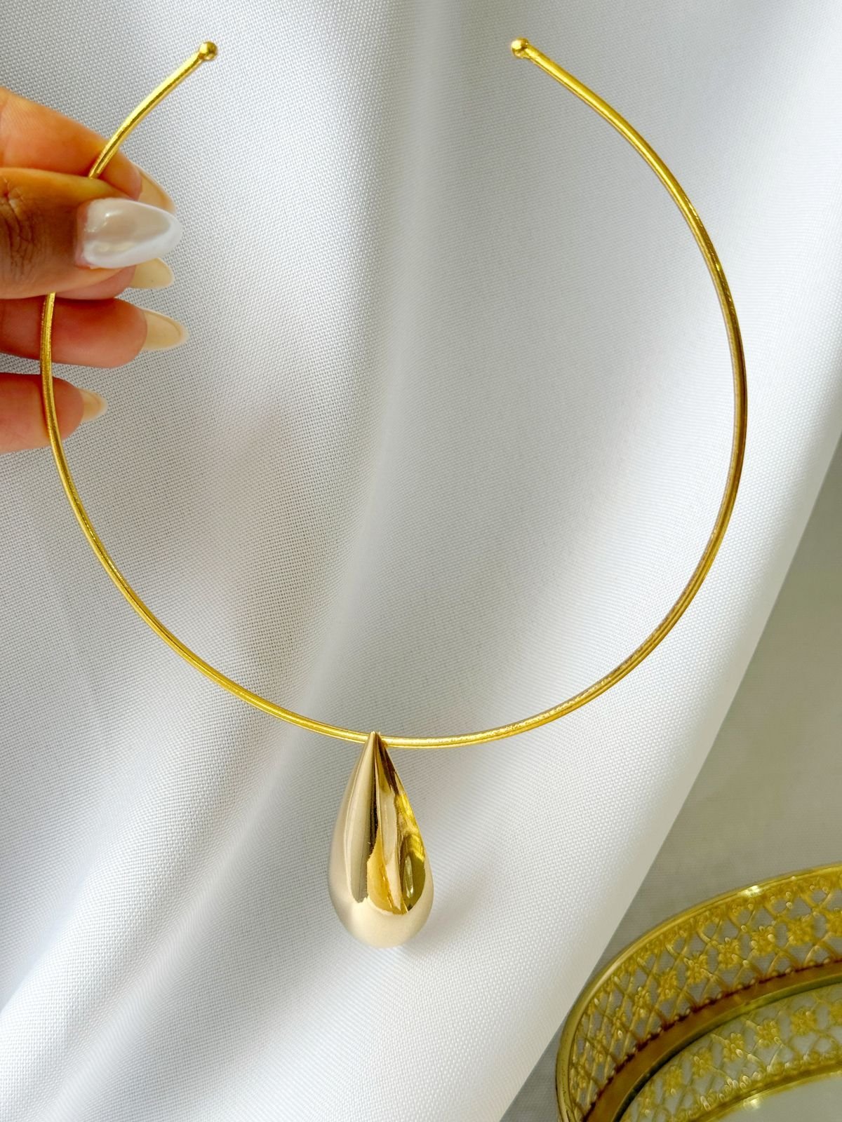 COLR106 Choker Aro Gota longa- Semi jóia