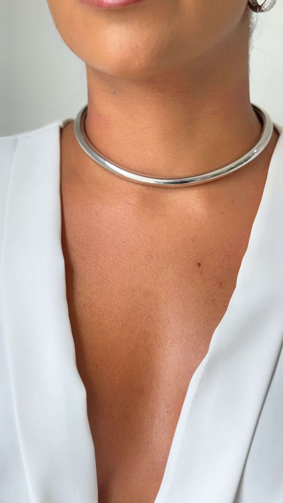 COLR108 Choker Aro tubo G Semi jóia