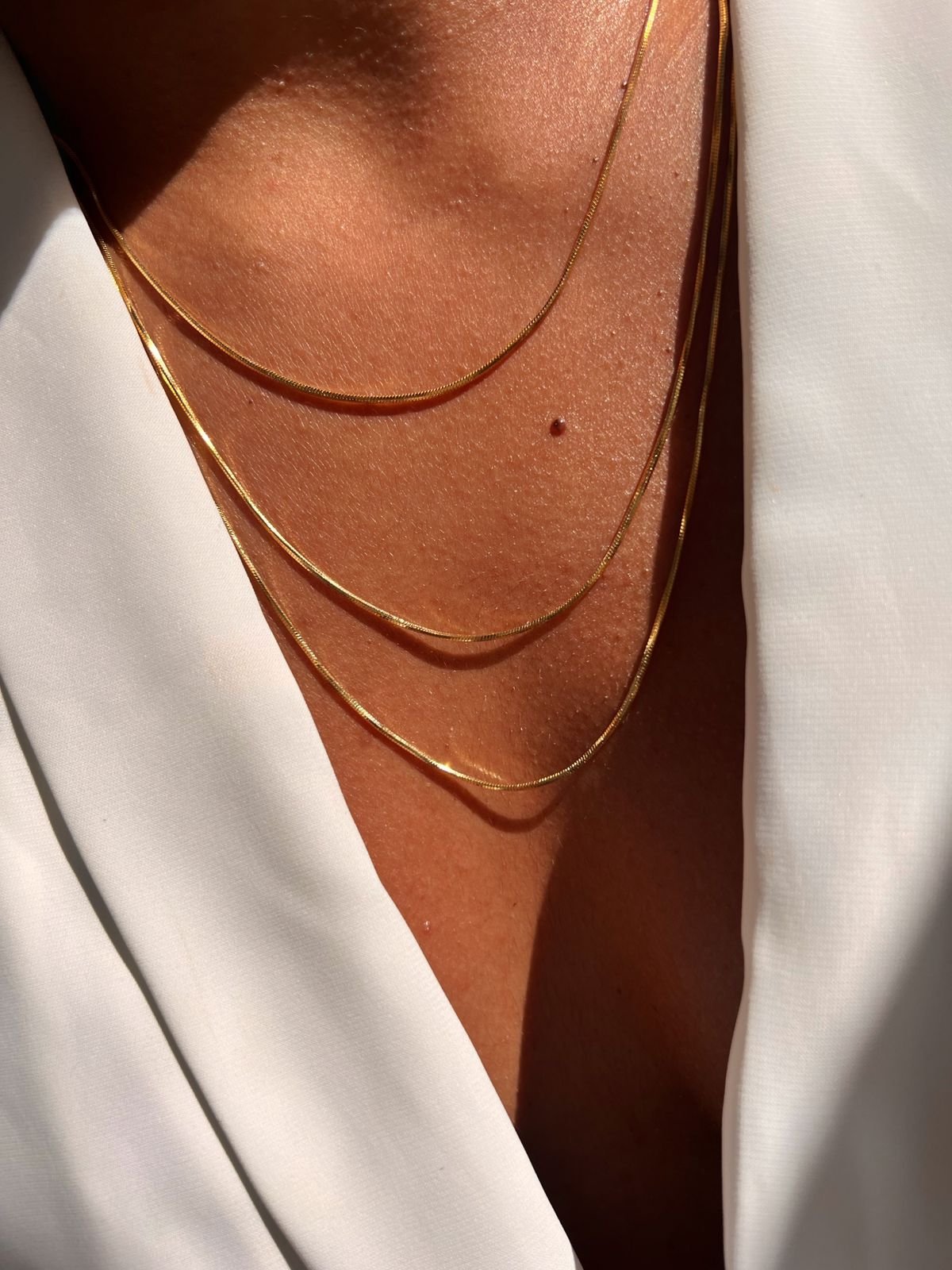 COLR152 Colar triplo veneziana folheado