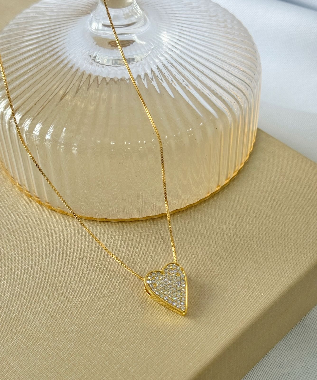 COLR176 Colar Love com zircônias cravejas Folheado