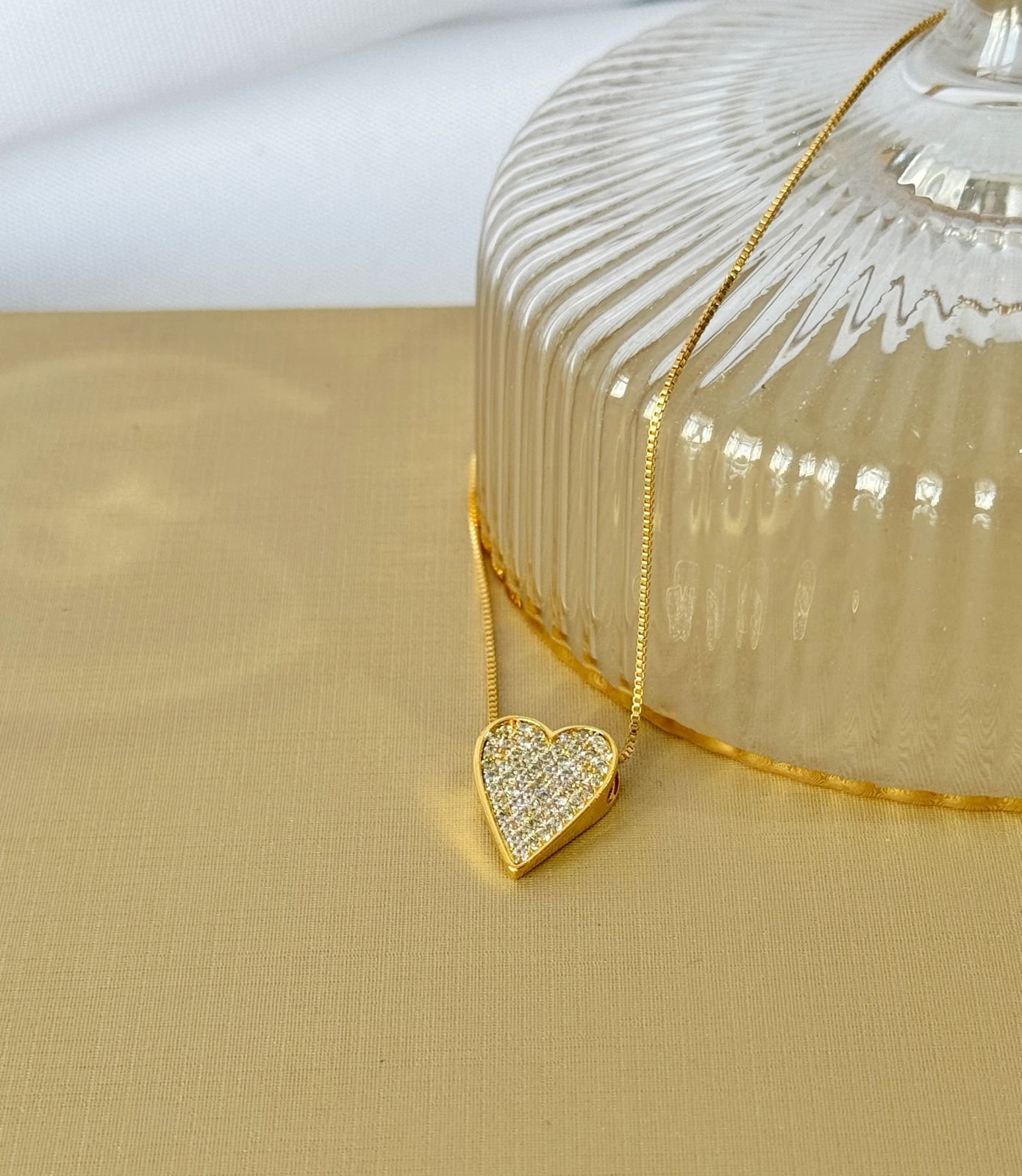 COLR176 Colar Love com zircônias cravejas Folheado