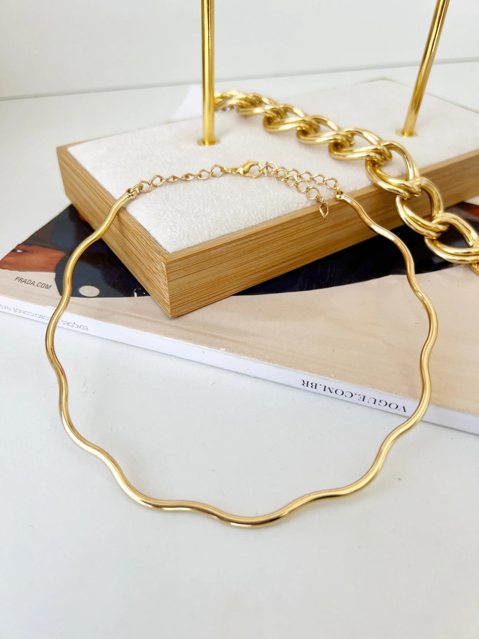Choker Aro Onda Semi Joia