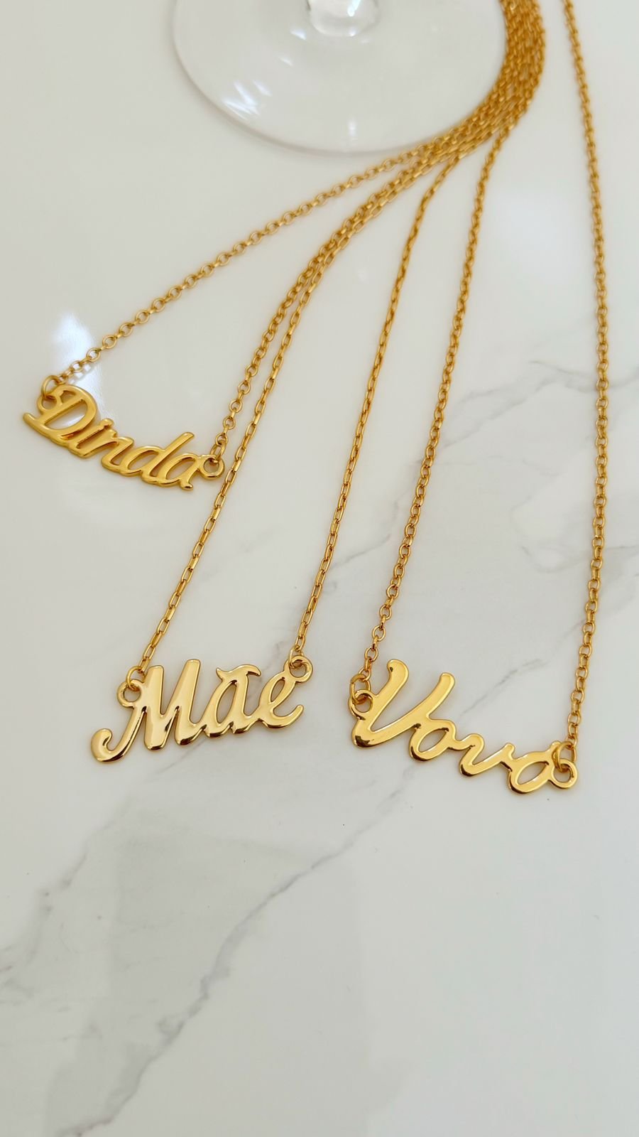 Colar Mãe/Vovó/Dinda Semi Jóia