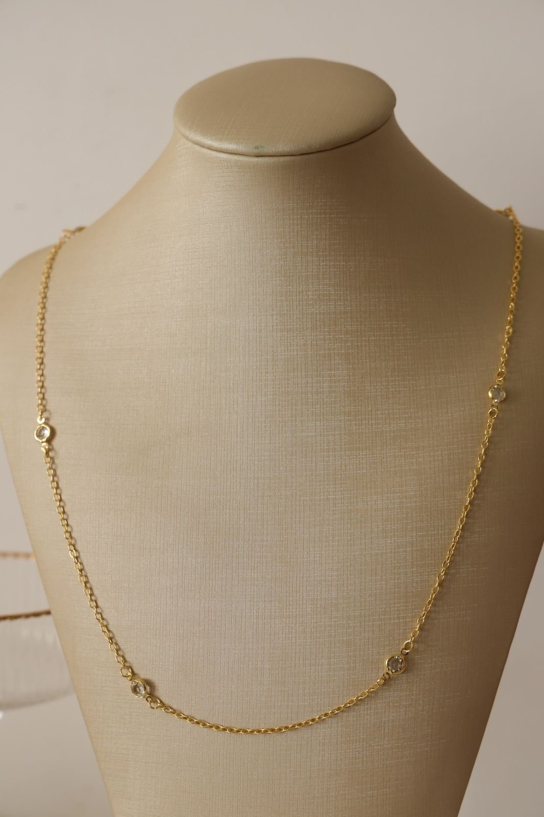 COLR409 Colar Longo Cristal Folheado á OURO18K