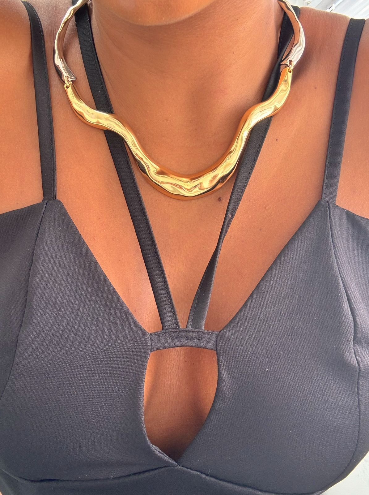 Colr59 Colar choker organic semi joia