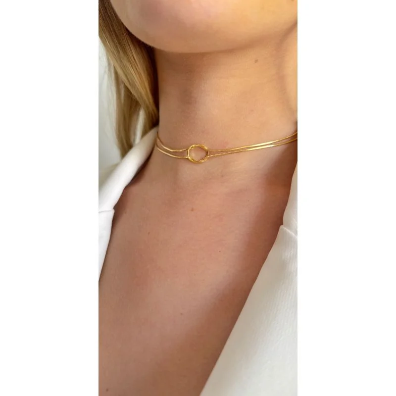 Colar Choker Nó em Semi Joia Banhado á OURO