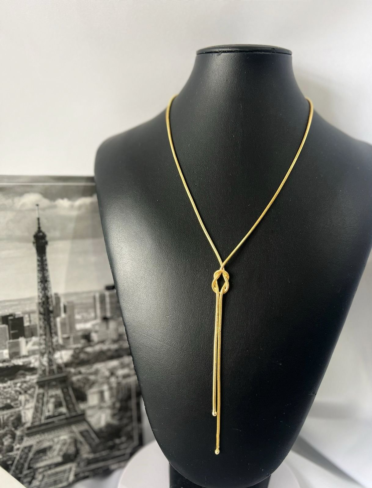 COLR79 Colar gravatinha nó Semi jóia