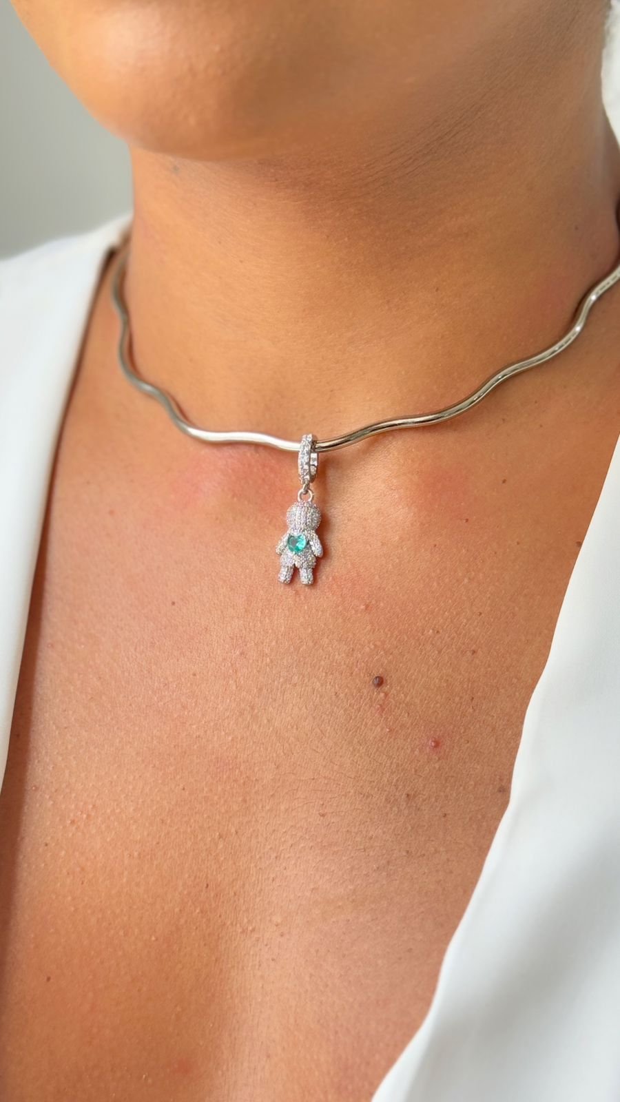 COLR98 Aro com pingente FILHO LOVE zircônia cravejado Semi jóia