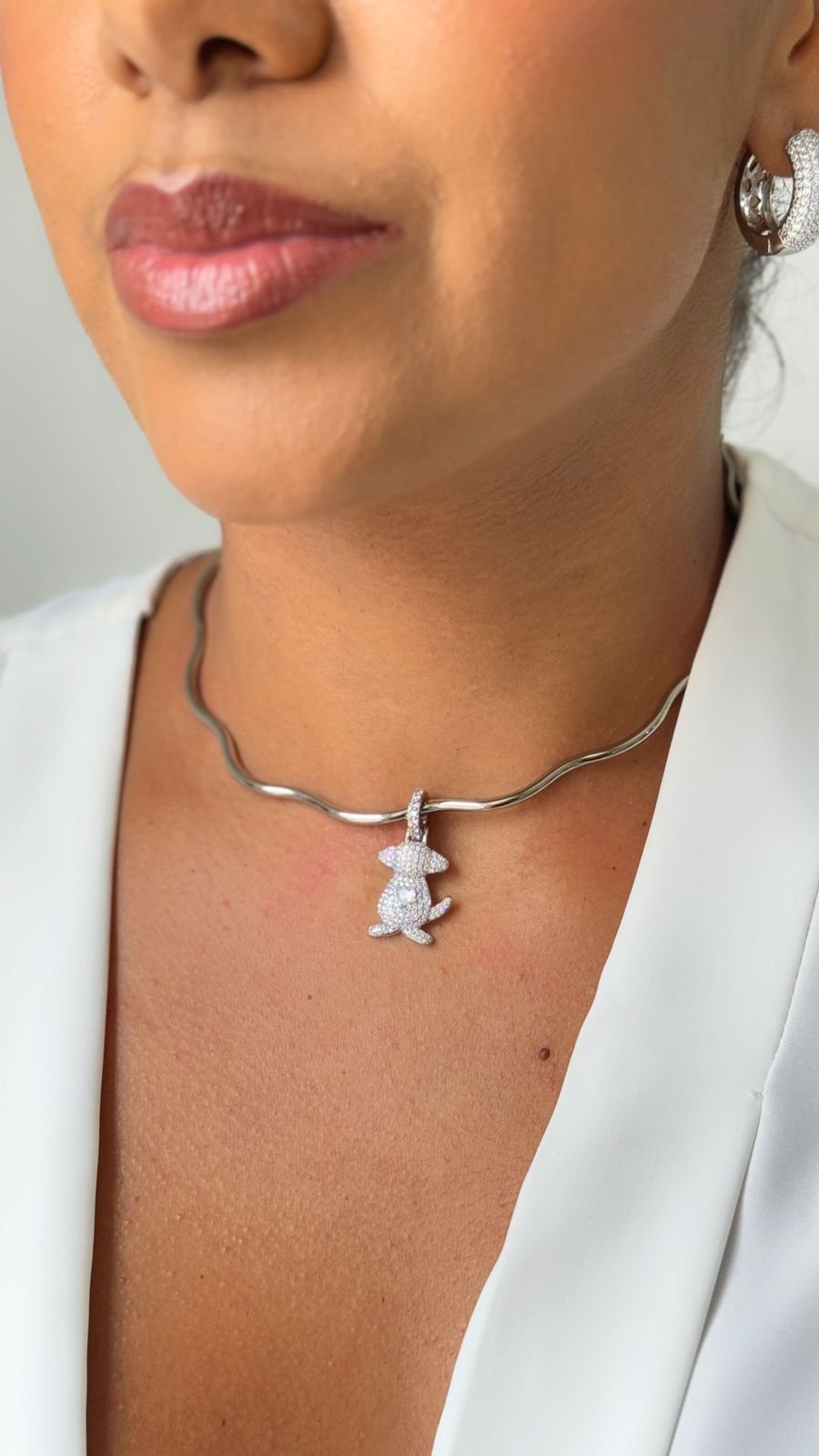 COLR98 Aro com pingente FILHO LOVE zircônia cravejado Semi jóia