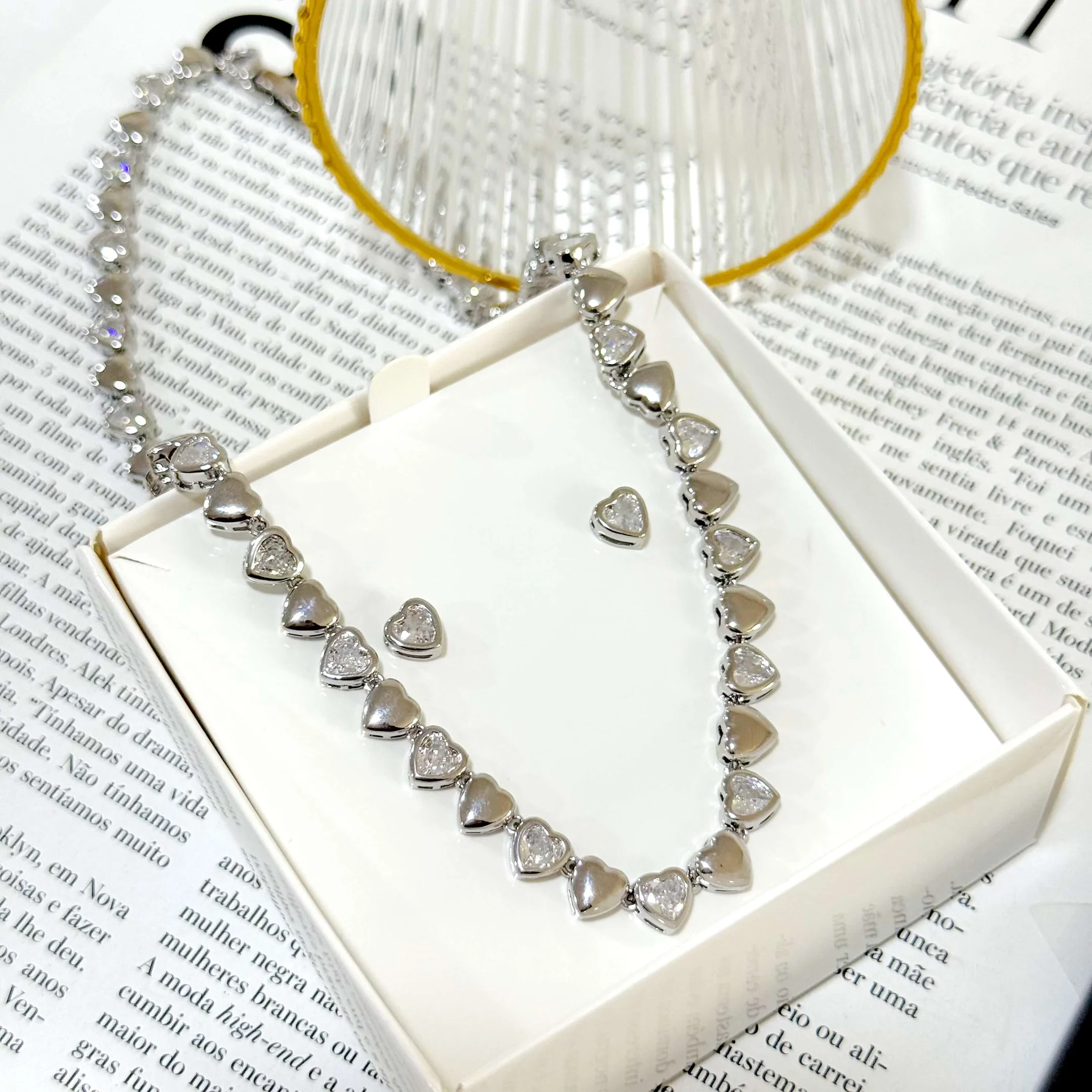 Conjunto Riviera Coração Semi Joia
