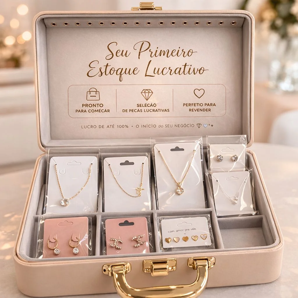 Kit Revenda Completo Mix Dourado & Prata | Alta Rotatividade e Lucro Garantido 10 Peças