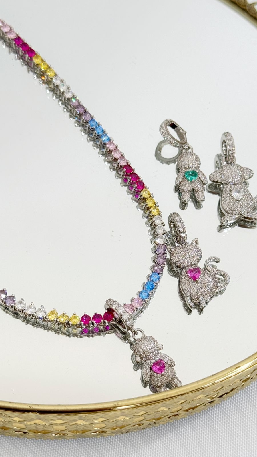 Pingente FILHO LOVE cravejado com zircônias Semi jóia